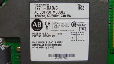 Allen Bradley 1771-OAD/C PLC-5 120VAC Output Module Rev. H03 No terminal block Used