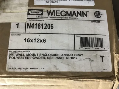 Hubbell Wiegmann N4161206 Panel Enclosure Electical Box Type 4 12