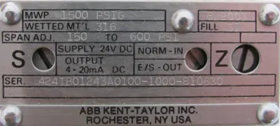 NEW ABB KENT-TAYLOR 424TB01243A0100-1000 TRANSMITTER 424TB01243A01001000810630