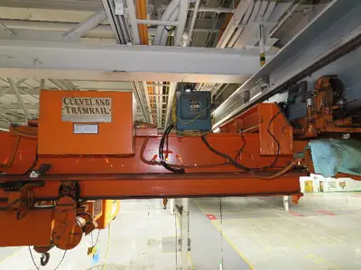 Cleveland Tramrail P&H 4 Ton Double Girder Underhung Bridge Crane 45' 10" Span