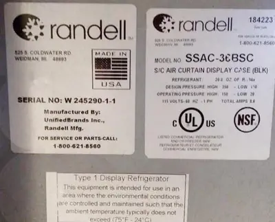 Randell 36" refrigerated grab and go -