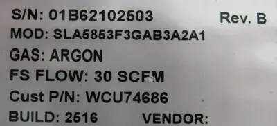 NEW BROOKS INSTRUMENTS SLA5853F3GAB3A2A1 FLOW CONTROL ARGON 1" WCU74686