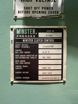 USED 1975 MINSTER MINSTER 7 PRESS