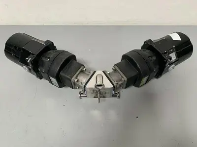 USED 2 ITT SHEROTEC 3-WAY STAINLESS STEEL VALVE W/ POSITION MONITORS & 1" FITTINGS