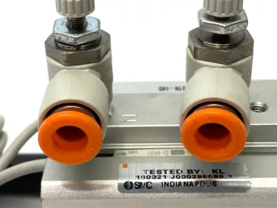 Used SMC Pneumatic Cylinder Stopper 32mm Bore 20mm Stroke Pneumatic Cylinders Michigan US | Maverick Industrial Sales #1419217