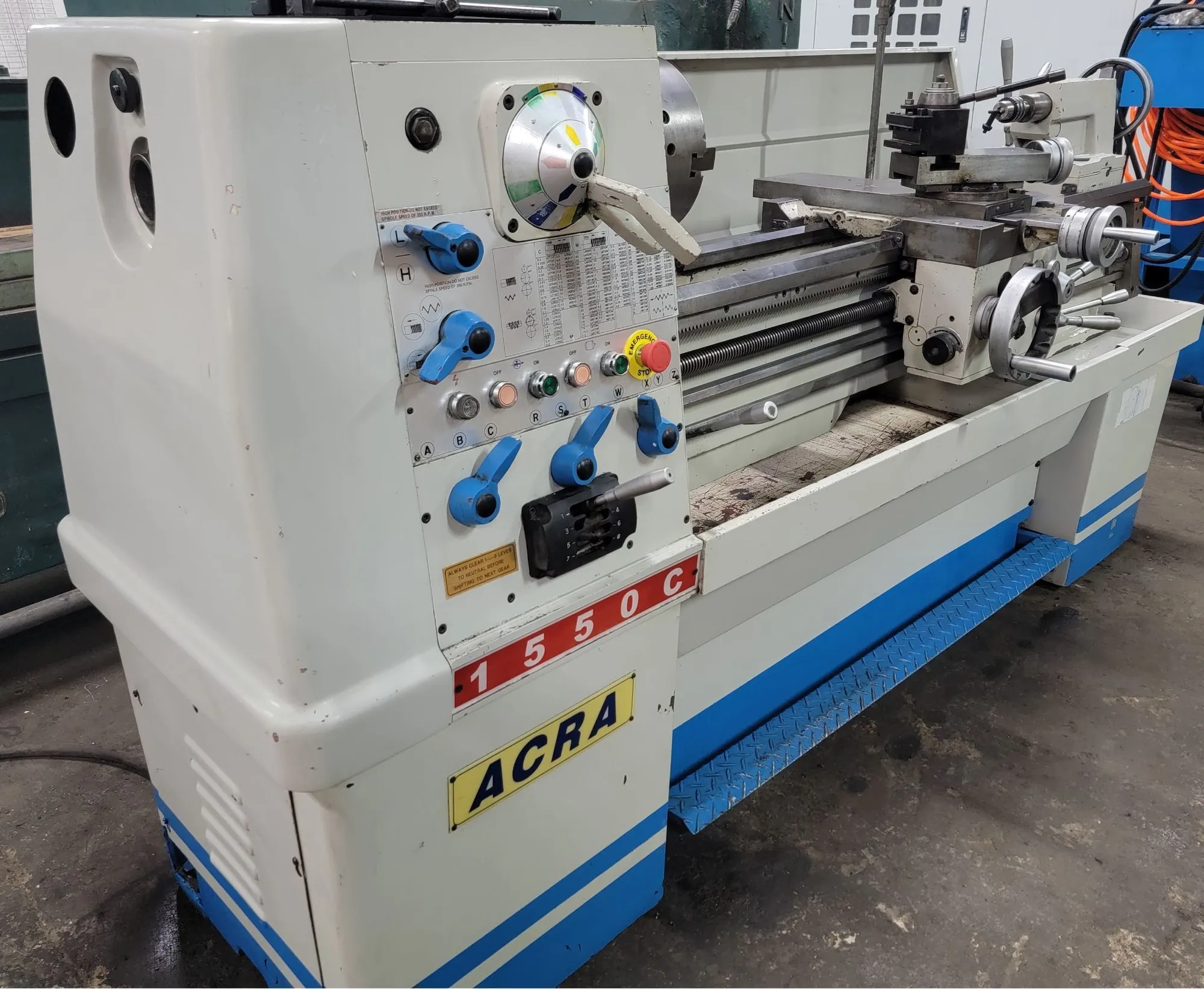 ACRA 15" X 50" LATHE WITH CLUTCH HEADSTOCK MADE IN TIAWAN
