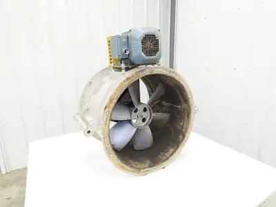 Fulta Electric DBRO5M76 Tube Axial Blower Duct Fan 20" 4237 CFM 0.75kw 220V 3PH