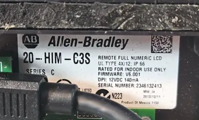 Used ALLEN BRADLEY 20-HIM-C3S Ser C Remote Full Numeric LCD HMI Panel Automation Control (HMI) South Carolina US | Palmetto Automation #1157873