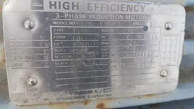 USED TOSHIBA 350 HP ELECTRIC MOTOR