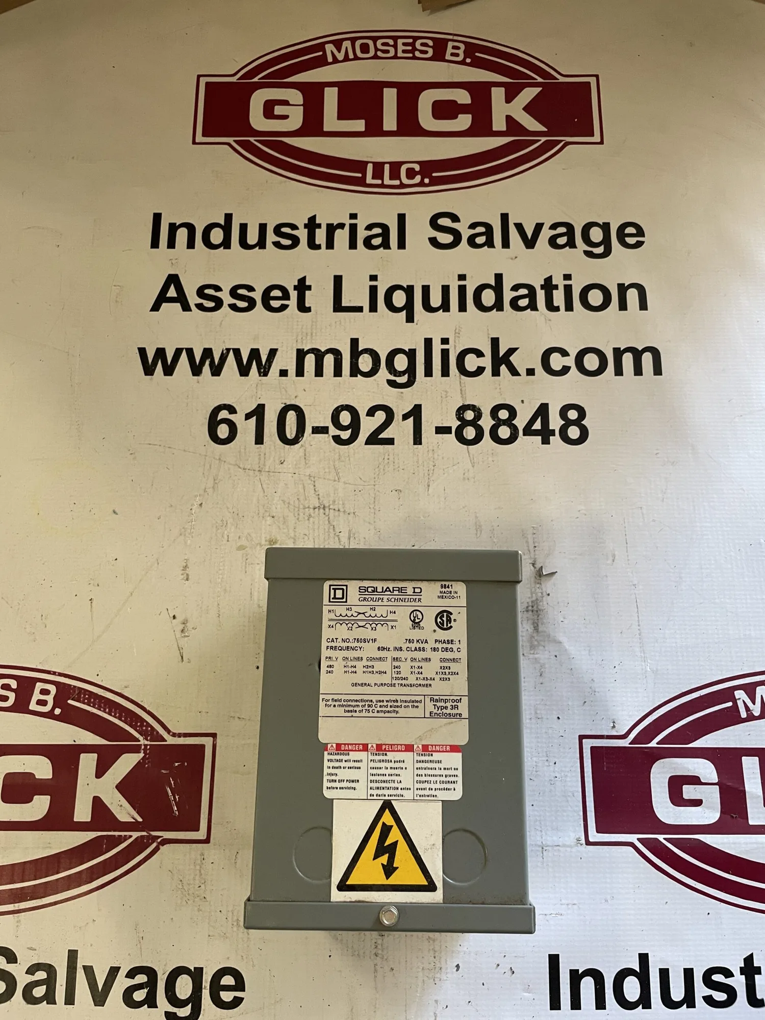 Square D 750SV1F Transformer 0.750kVA 240/480V 120/240V 1PH 60Hz