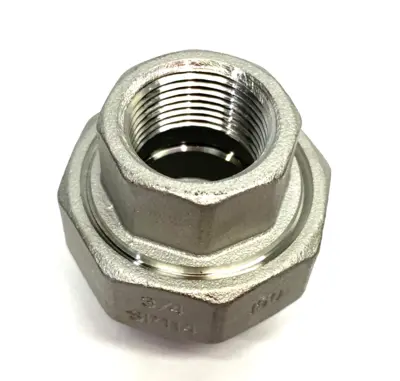 None | 3/4" NPT Female 304 Stainless Steel Union Pipe Fitting, Class 150 SP114 - New – Open box