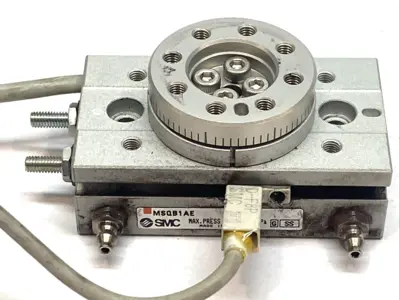 Used SMC Pneumatic Rotary Table Actuator, SIngle Rack, 2-Point Stop Rotary Actuators Michigan US | Maverick Industrial Sales #1389863