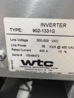 Used WTC WELDING TECHNOLOGIES CORP. 902-1331G Misc Electrical & Power Parts Michigan US | Aucto #1332235
