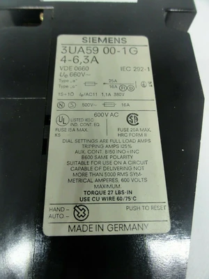 NEW SIEMENS 3UA59 00-1G