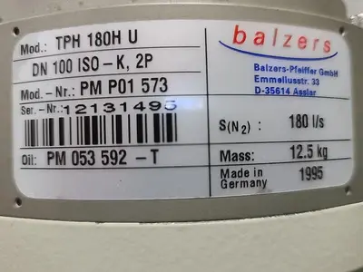 Pfeiffer Balzers TPH 180H Turbo Pump with cable