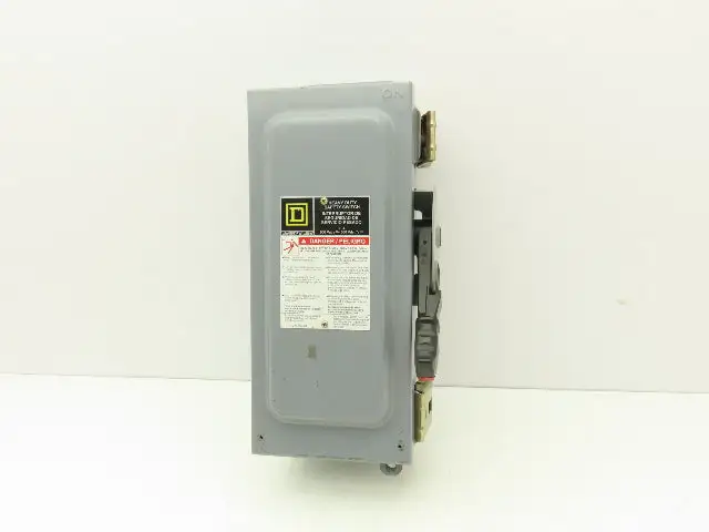 Square D H361A Safety Disconnect Switch Fusible 30A 600V 30HP  3 Pole Ser F06