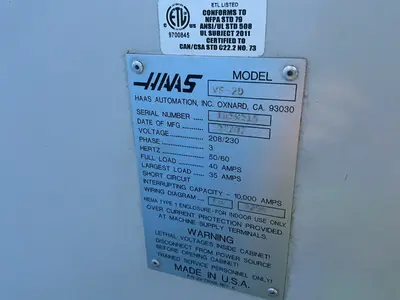 Used 2007 HAAS AUTOMATION VF2D Vertical Machining Centers Ohio US | HGR 24 #1548018