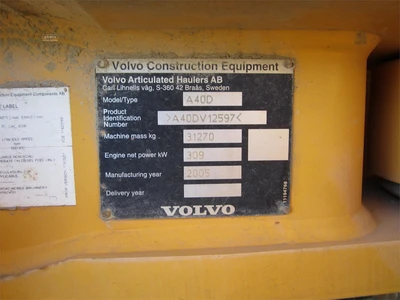 Used 2005 VOLVO A40D Articulated Dump Trucks New York US | Abele Tractor #1343189