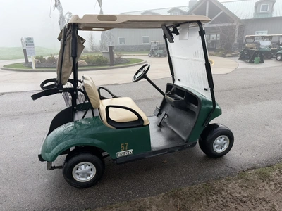 (1) 2017 E-Z-Go golf cart with a Kawasaki gas engine, model 625111G01, includes canopy, ball cover, ...