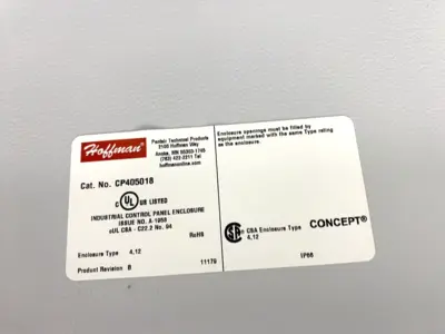 New | in-Stock Hoffman CP405018 Rev. B Electrical Boxes Michigan US | Maverick Industrial Sales #1463803