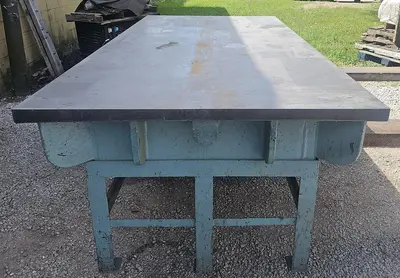 USED CAST IRON 8' X 4' LAYOUT TABLE