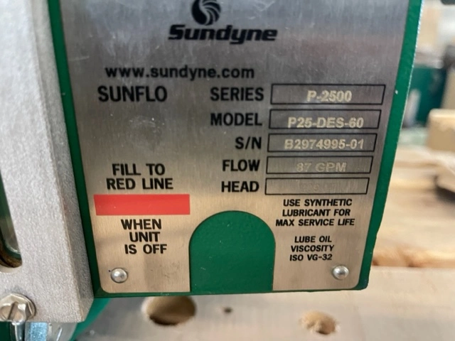 Used Sundyne Sunflo P25-DES-60 Pumps Minnesota US | Peak Machinery, Inc. #285600