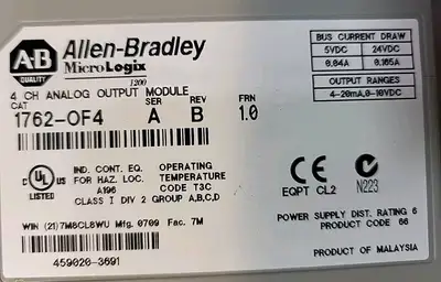 Allen Bradley 1762-OF4 Ser A Output Module Loc3C31