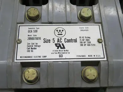Used WESTINGHOUSE 2050A15G16 Starters Texas US | Aucto #1308537