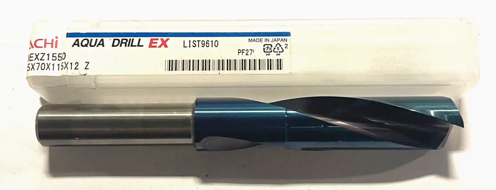 NACHI 15.5mm Solid Carbide Drill Aqua EX Coating 2xD 180° AQUA Drill