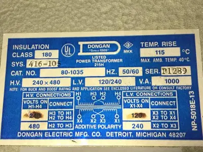 Used DONGAN 80-1035 Transformers Michigan US | Ideal Machinery #1284043