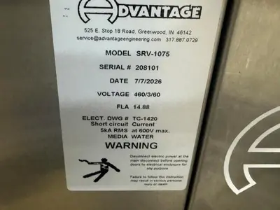 New | in-Stock 2026 ADVANTAGE SRV-1075 Temperature Controls Massachusetts US | Absolute Machinery #1332457