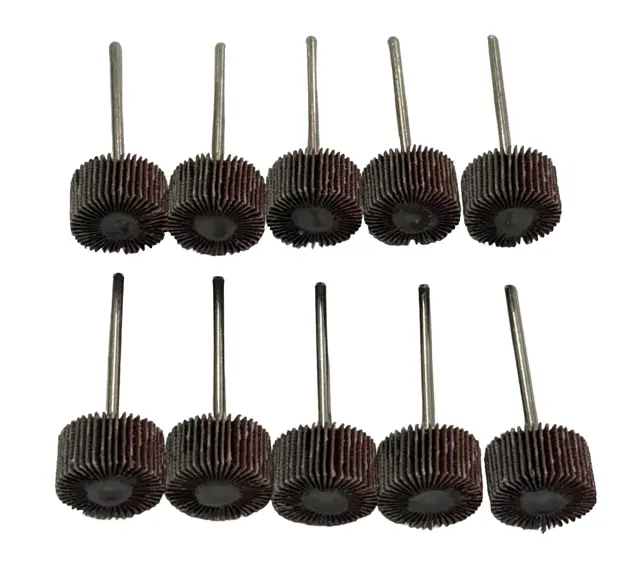 CGW 3/4" x 3/16" x 1/8" Mini Flap Wheel 60 Grit Aluminum Oxide 10 Pack