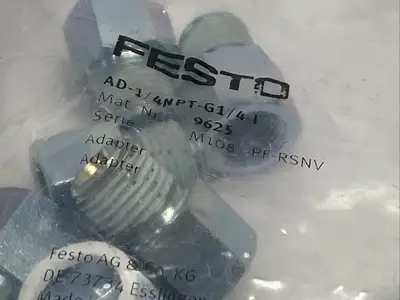 AD-1/4NPT-G1/4-I, 9625 | Festo AD-1/4NPT-G1/4-I Pneumatic Adapter Male/Female 1/4" NPT LOT OF 10 9625 - New