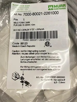 New | in-Stock MURR 7000-80021-2261000 Pump & Valve Parts Ohio US | Surplus Asset Holdings #1235032