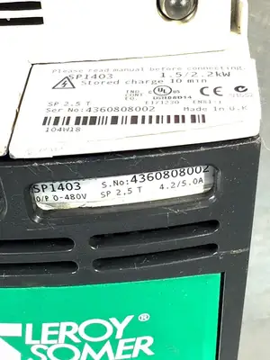 Leroy Somer SP1403 Unidrive SP AC Drive 480V Sp 2.5T 1.5/2.2kW (9.4.4)