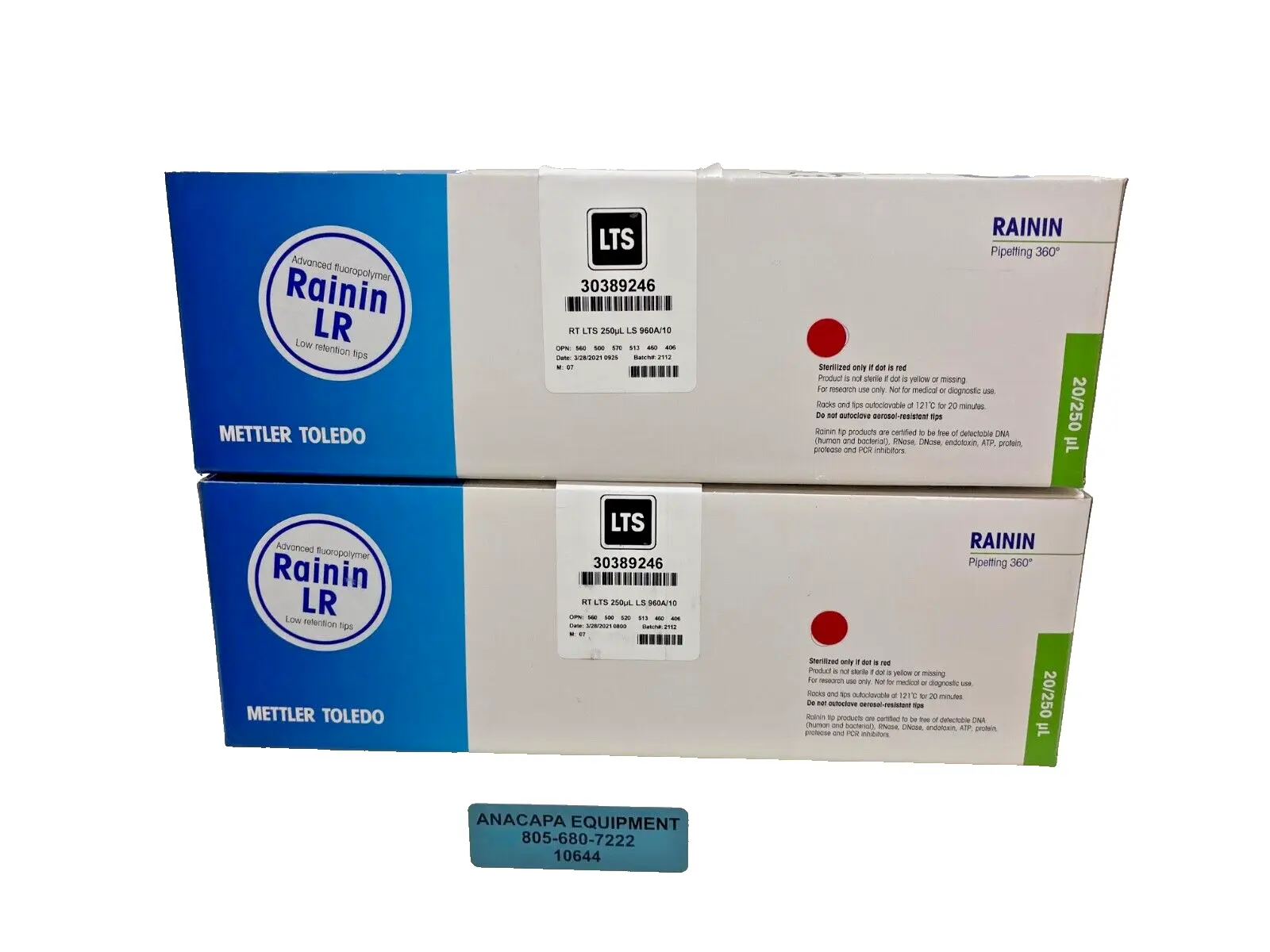 NEW Rainin Pipette Tips RT LTS 250µL 960A/10