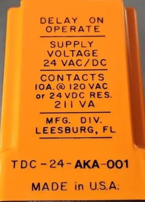 ATC DIVERSIFIED ELECTRONICS TDC24AKA001 TIME DELAY RELAY. Loc3B-25
