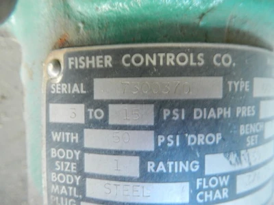 Fisher 1" 150 Class, WCB Steel Control Valve