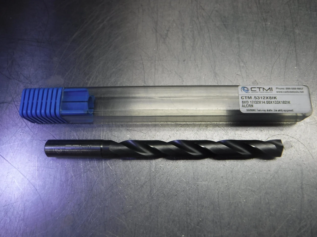 CTMI 17/32" Coolant Thru Carbide Drill 8xd 17/32x14.00x133x182IK ALCRN (LOC555)