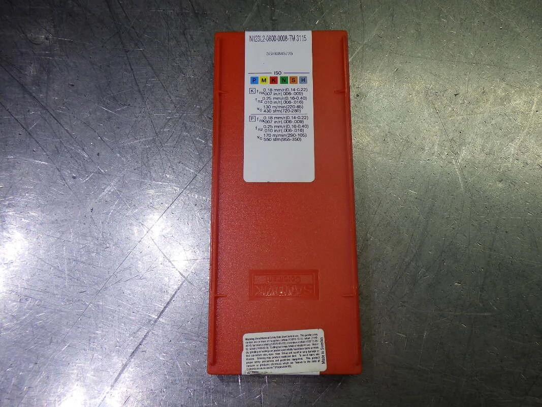 Sandvik Carbide Grooving Inserts QTY10 N123L2-0800-0008-TM 3115 (LOC1366A)