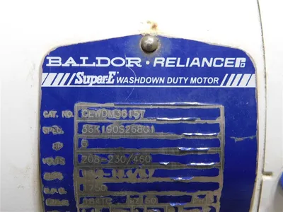 Baldor Reliance CEWDM3615T Super E Washdown Duty Motor 5 HP 1750RPM Used