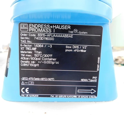 USED ENDRESS HAUSER PROMASS 83