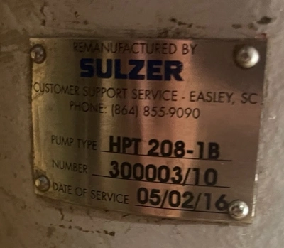 USED Sulzer HPT208-1B/ HPP208-1B