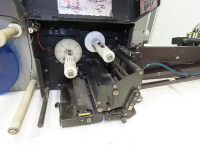 Sato M-8485S Label Mill Barcode Printer Labeler Pneumatic Blower Applicator