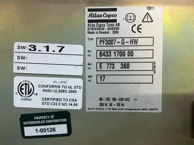 Used 2005 ATLAS COPCO PF3007GHW Industrial Controls Ohio US | HGR 24 #1508142