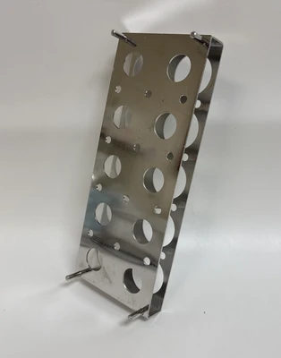 Laboratory Stainless Steel Box Centrifuge Syringe Holding Rack 9.5x3.75x2.5"