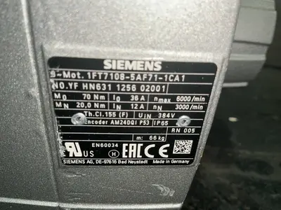 Used SIEMENS 1FT71085AF711CA1 Motors (misc) Ohio US | HGR 24 #1352712