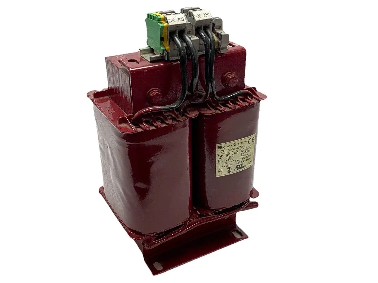 USED WAGNER + GRIMM AG MALTERS TRANSFORMER TYPE EEJ 2430 10.5A 208/230V