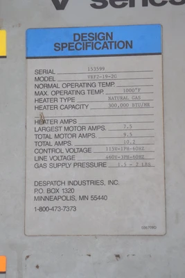 USED DESPATCH VRF2-19-2G