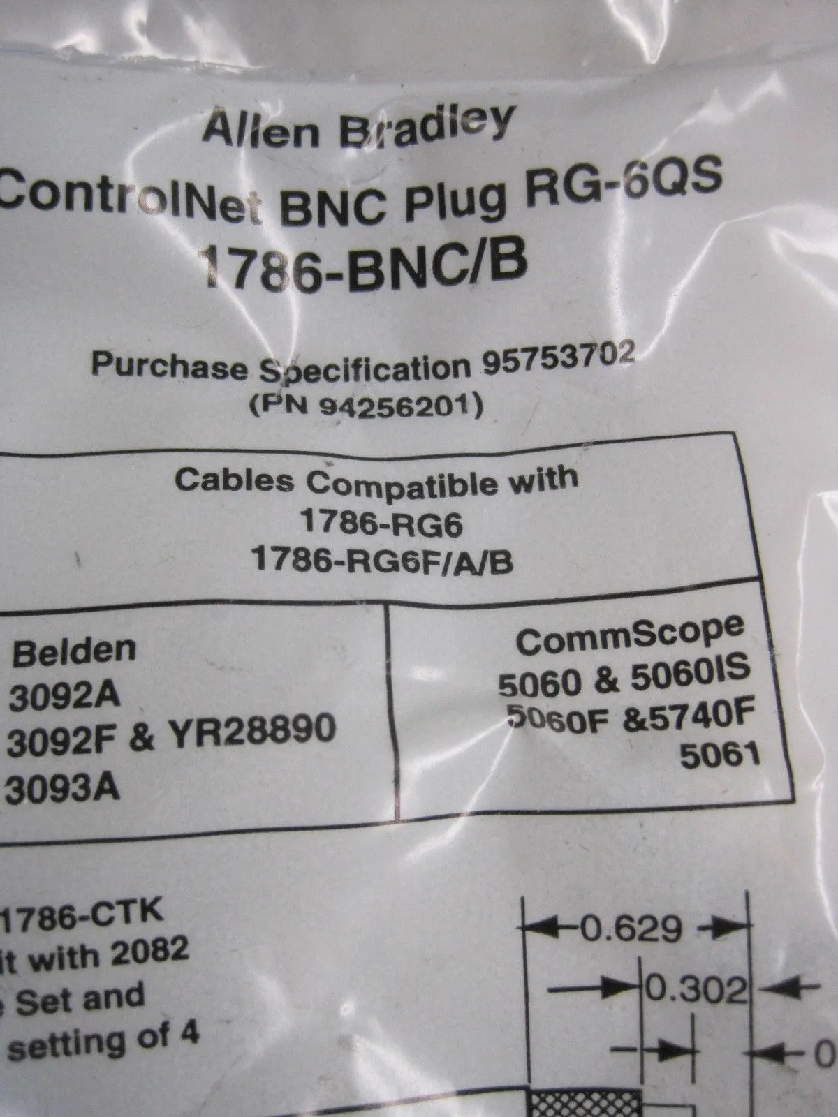 4 NEW ALLEN BRADLEY 1786-BNC/B CONTROLNET PLUG 1786BNCB